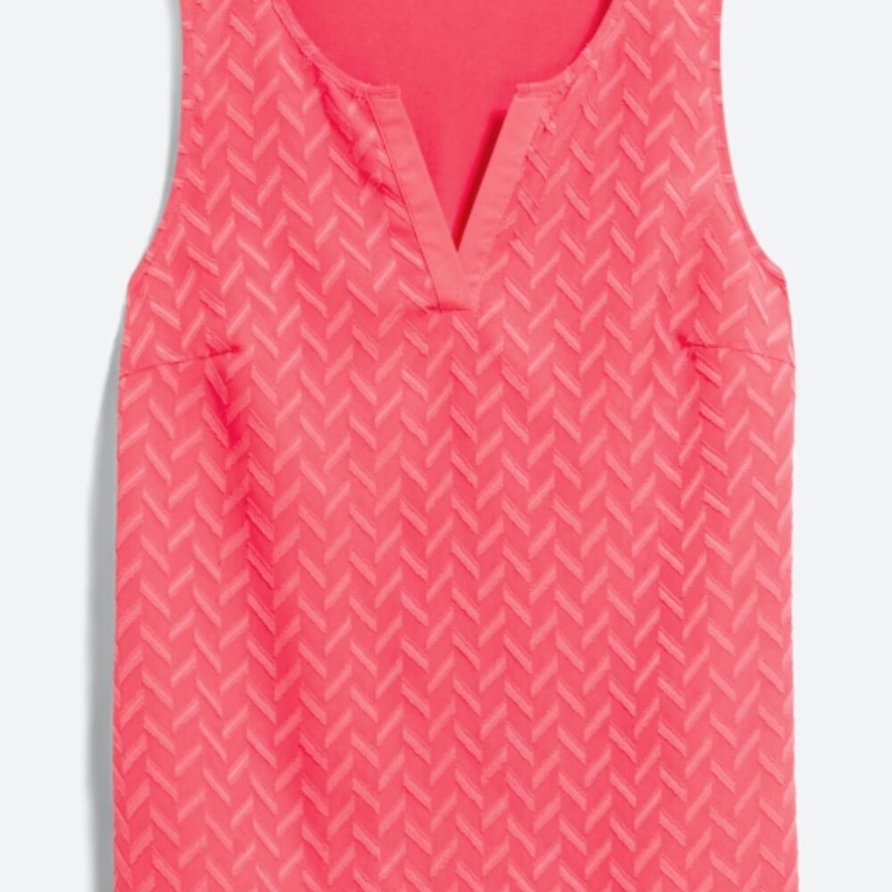 Coral Sleeveless V-neck Ezide Textured Top by Market & Spruce - Size XL